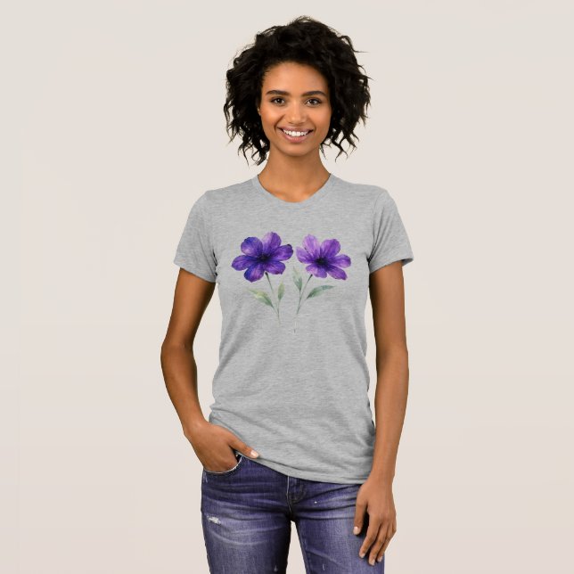 Camiseta El encanto de las flores violetas (Anverso completo)
