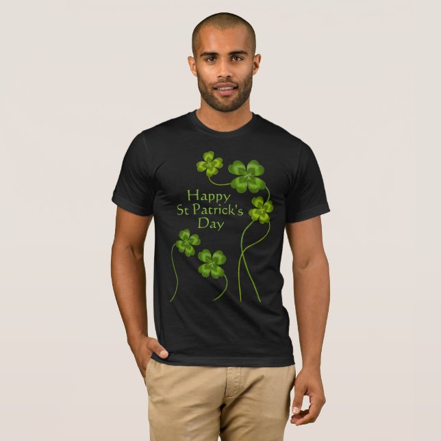 Camiseta El encanto de St. Patrick con la suerte de Shamroc (Anverso completo)