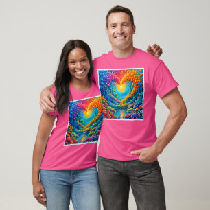 Camiseta El encanto del diseño del corazón de la luz en los