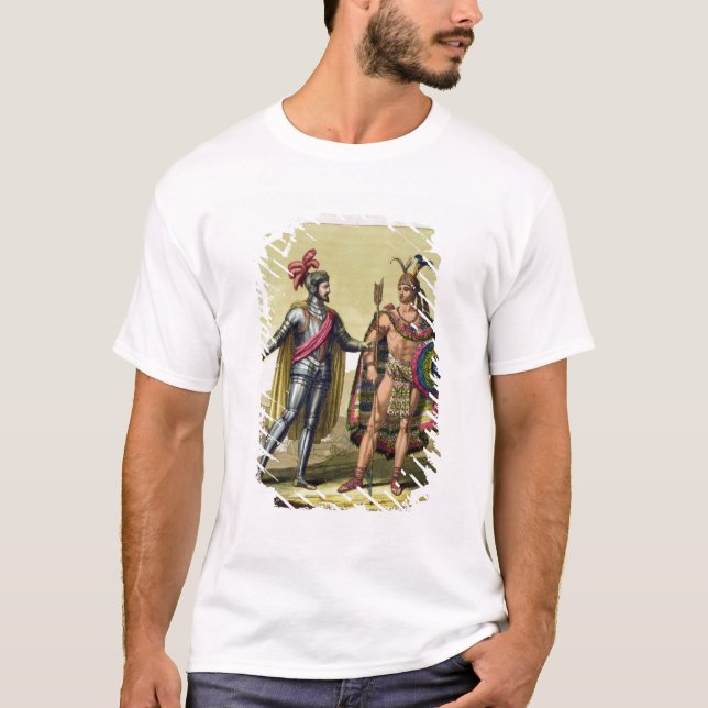 Camiseta El encuentro entre Hernando Cortes (1485-1547) (Anverso)