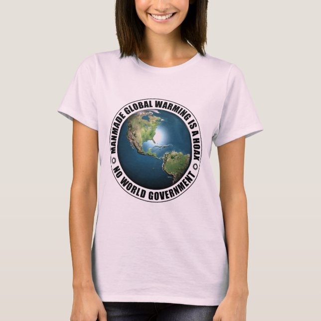 Camiseta El engaño del calentamiento global causado por el  (Anverso)
