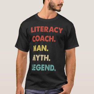 Camiseta El entrenador de alfabetización Man Myth Legend 1
