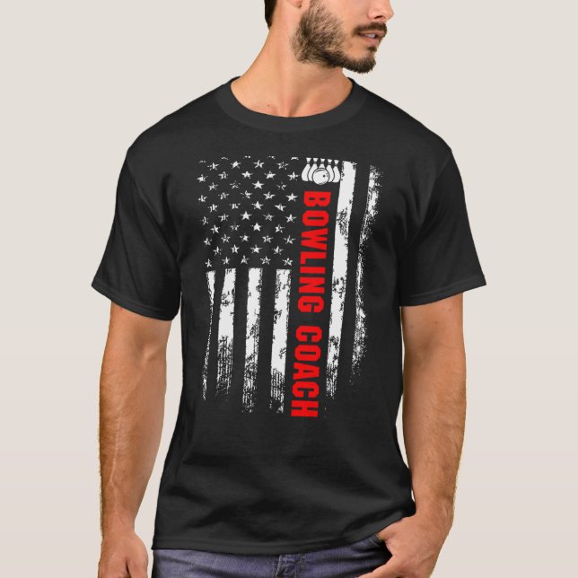 Camiseta El entrenador de bolos de la Bandera Estadounidens (Anverso)