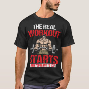 Camiseta el entrenamiento real comienza cuando se desea det