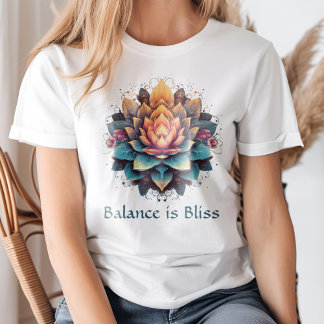 Camiseta "El equilibrio es bendecido" Flor de Lotus de colo