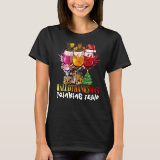 Camiseta El equipo de bebidas de Hallothanksmas cae tema de