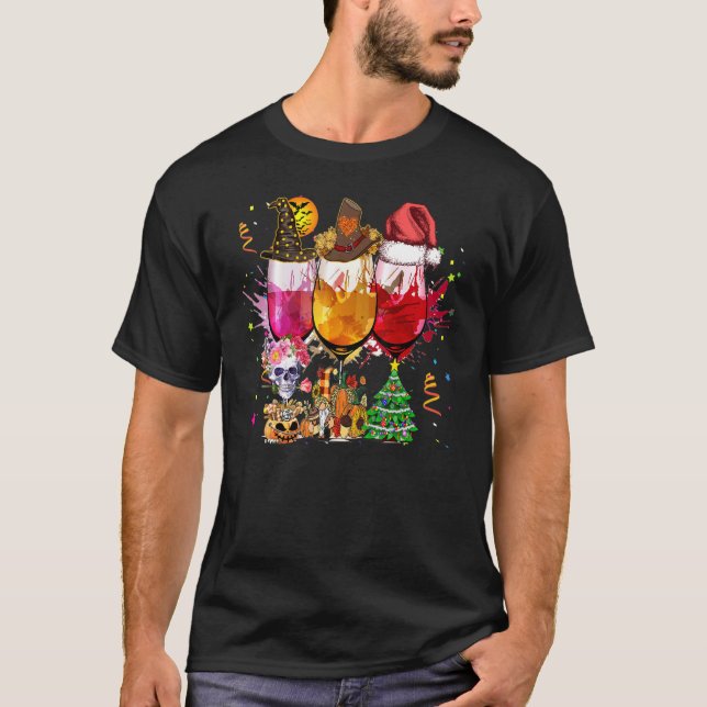 Camiseta El equipo de bebidas de Hallothanksmas cae tema de (Anverso)