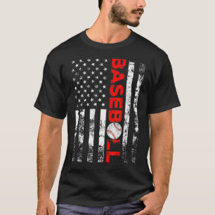 Camiseta El equipo de béisbol Bandera Americana Gira la cam