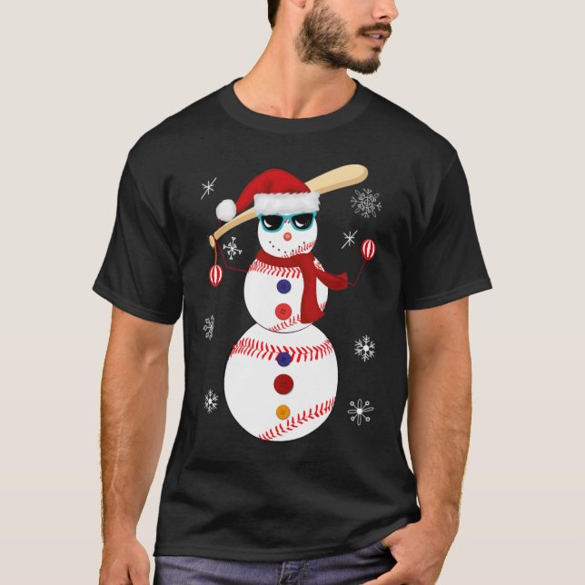Camiseta El equipo de navidades del equipo de Snowman Santa (Anverso)