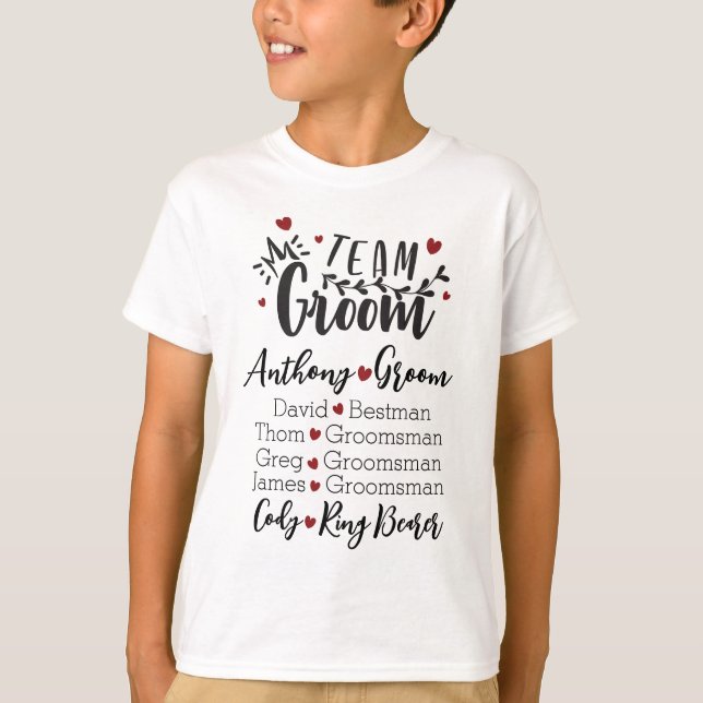 Camiseta El equipo del novio con estilo (Anverso)