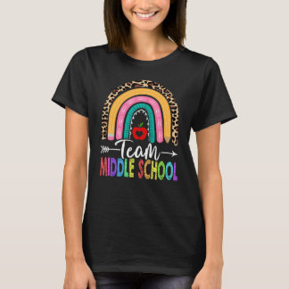 Camiseta El equipo del profesor de secundaria Rainbow Leopa