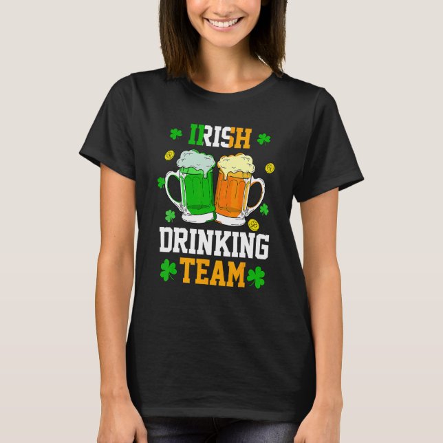 Camiseta El equipo irlandés de bebidas Shamrock St Patri (Anverso)