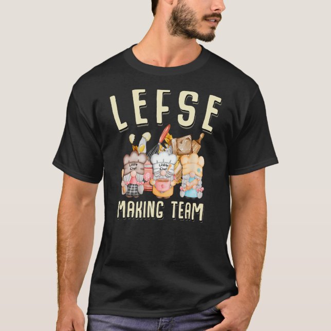 Camiseta El equipo Lefse Rolling hace que Tomte Nisse Navid (Anverso)