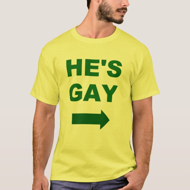 Camiseta Él es gay (Anverso)