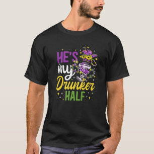 Camiseta Él es mi beer borracho que bebe alcohol mardi