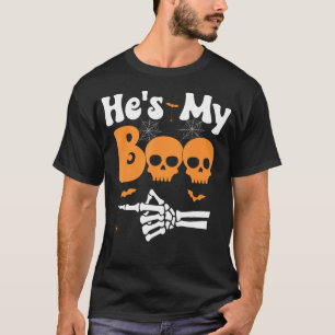 Camiseta Él Es Mi Pareja De Boo Skeleton Pareja Pareja Pare