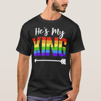 Camiseta Él es mi rey que combina traje de pareja gay con é