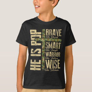 Camiseta Él es P Camo Religioso Día del Padre Cristiano Pap