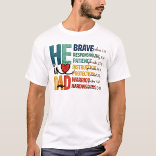 Camiseta Él es papá Valores de la Escritura Cristiana del P