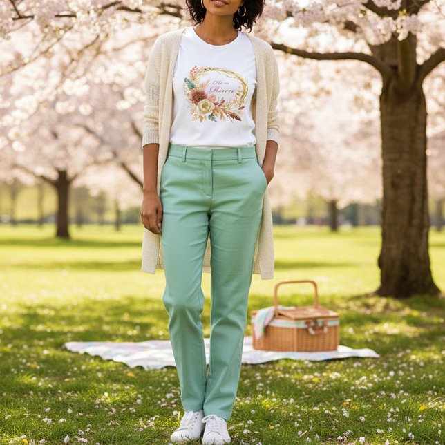 Camiseta Él es Risen boho floral wreath Pascua (Subido por el creador)