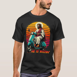 Camiseta Él Es Rizzen Jesús Es Rizzen Jesús Ha Rizzen Funn