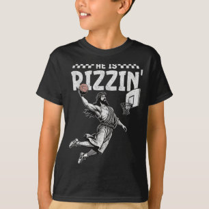 Camiseta Él es Rizzin Christian Jesús jugando baloncesto Ea