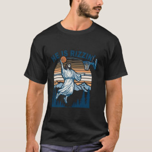 Camiseta Él Es Rizzin Gracioso Jesús Jugando Meme C De Balo