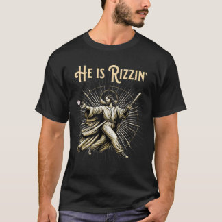 Camiseta Él es Rizzin Jesús jugando al béisbol
