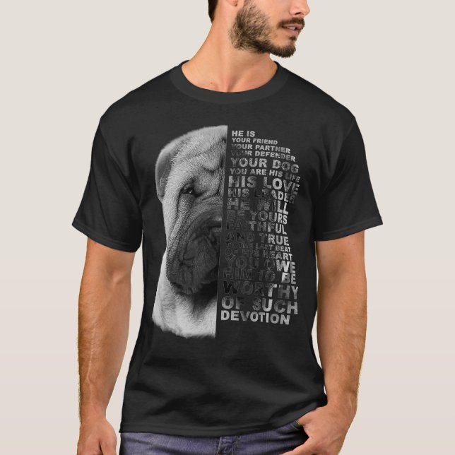 Camiseta Él Es Tu Amigo Tu Pareja Tu Perro Shar Pei D (Anverso)