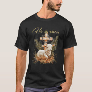Camiseta Él es un cretino de oveja cruz de cordero Jesús cr