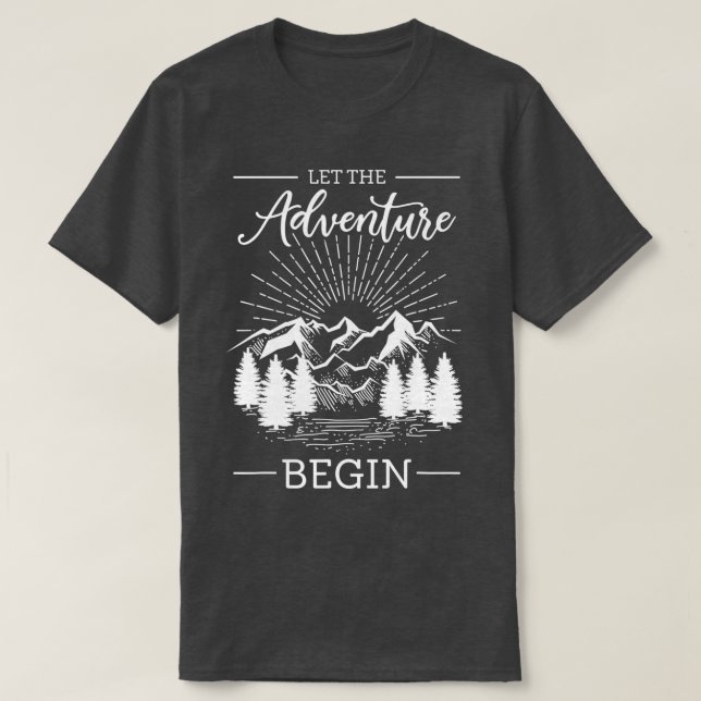 Camiseta El escalador rock deja que la aventura empiece el  (Diseño del anverso)
