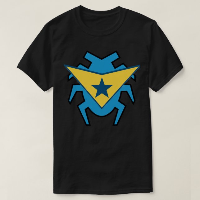 Camiseta El escarabajo azul y el oro de los gallos (Diseño del anverso)