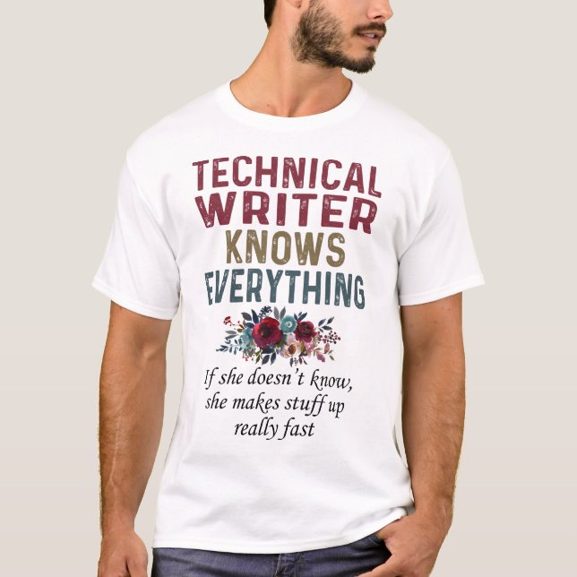 Camiseta El escritor técnico lo sabe todo (Anverso)