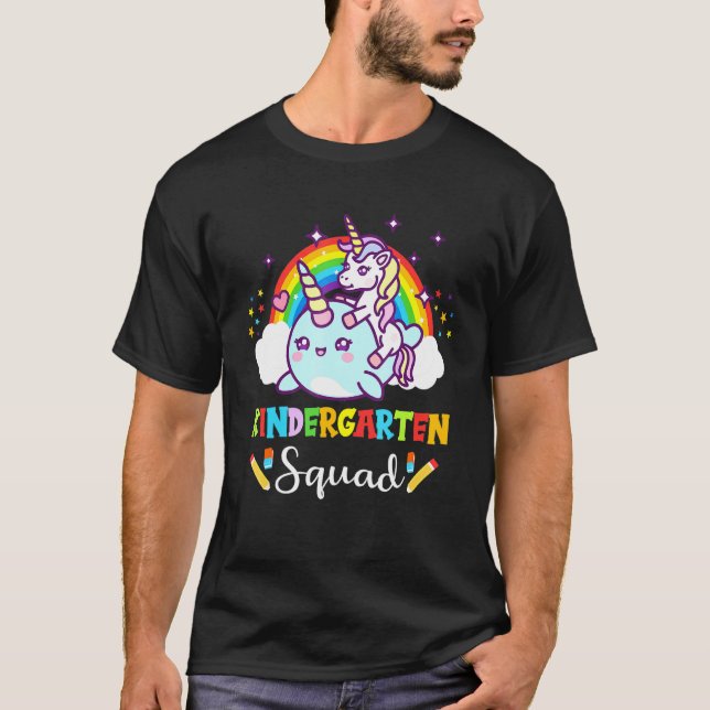 Camiseta El escuadrón de jardines de infantes de Narwhal vu (Anverso)