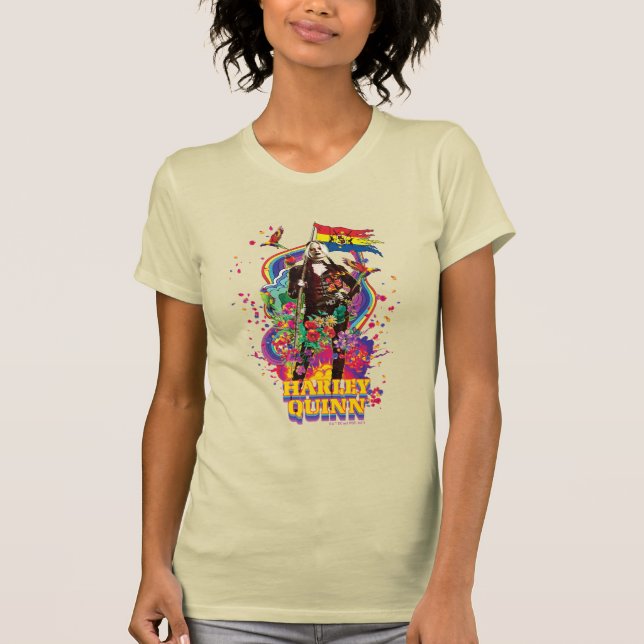 Camiseta El escuadrón suicida | Flores y arcoiris de Harley (Anverso)