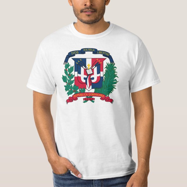 Camiseta El escudo de armas de la República Dominicana HACE (Anverso)