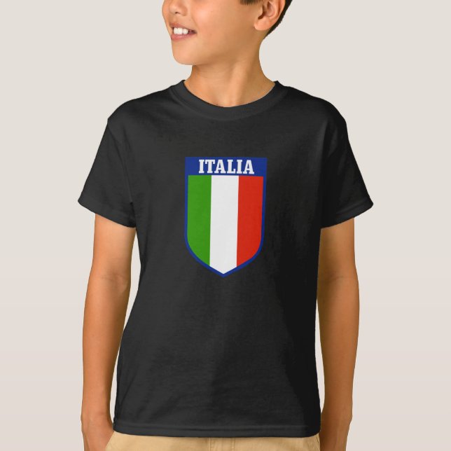 Camiseta El escudo italiano de la bandera embroma la (Anverso)