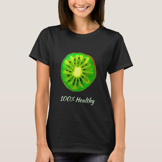 Camiseta El eslogan de la salud pop art cítricos Kiwi (Anverso)