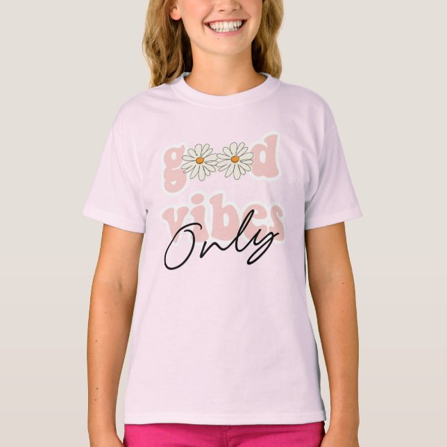 Camiseta El eslogan hippie de los 70 solo es buena vibració (Anverso)