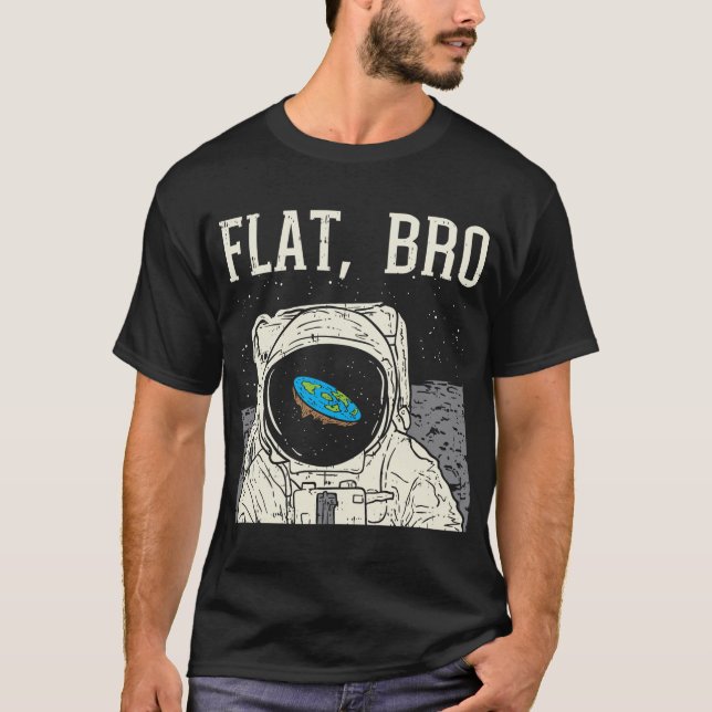 Camiseta El Espacio Astronauta Plano Divertido Conspiración (Anverso)