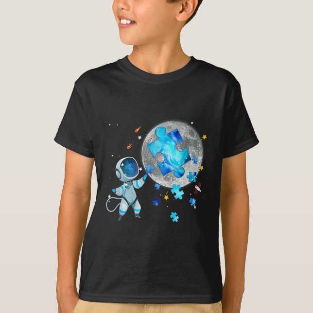 Camiseta El Espacio De Conciencia Del Autismo Estalla Astro (Anverso)
