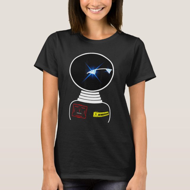 Camiseta El espacio de robots observa el signo de advertenc (Anverso)