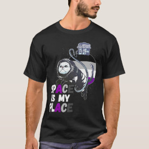 Camiseta El espacio retro de gato asexual astronauta es mi 