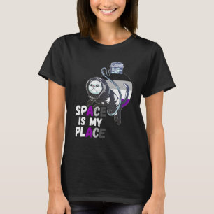 Camiseta El espacio retro de gato asexual astronauta es mi