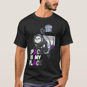 Camiseta El espacio retro de gato asexual astronauta es mi