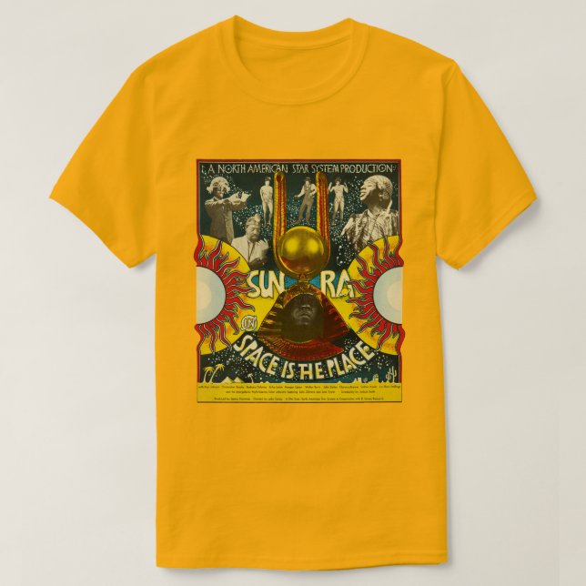 Camiseta El espacio Sun Ra es el lugar (Diseño del anverso)