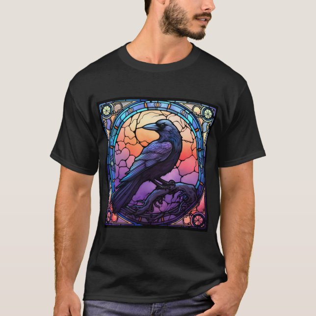 Camiseta El Espantador Vidrio Manchado Raven (Anverso)