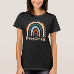 Camiseta El especialista en lectura Boho Rainbow graduation