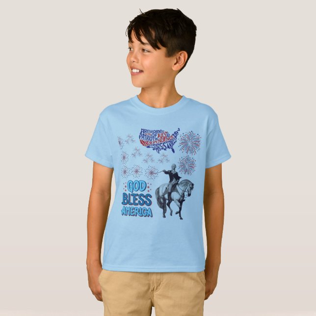 Camiseta El espectáculo de luces Liberty Lights es azul cla (Anverso completo)