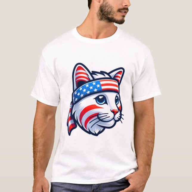 Camiseta El espíritu americano en forma felina (Anverso)